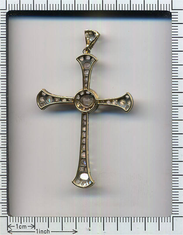 Early 20th century rose cut diamonds cross